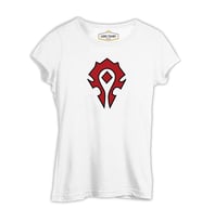 World of Warcraft - Horde Beyaz Kadın Tshirt