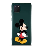 Samsung Galaxy Note 10 Lite Soft Premier Kapak Mickey Mouse-D Tasarımlı Silikon Kılıf - Yeşil (Şeffaf)