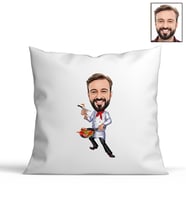 Kişiye Özel Aşçı Tasarımlı Karikatür Yastık 74