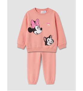 LCW baby Mercan Minnie Mouse Baskılı Kız Bebek Eşofman Takım