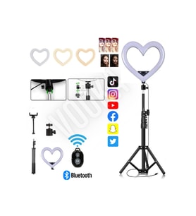 10 inç Heart Light Tripod, 2.1m LED Işıklı, Kumandalı, Youtuber, Selfie