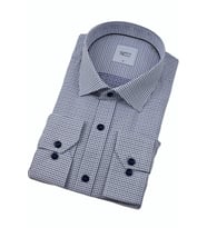 Erkek Klasik Puantiyeli Uzun Kol Gömlek 3596 BGL-ST04402 (İndigo)