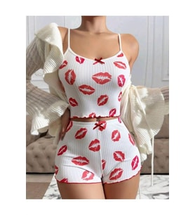 Arias Closet Kiss Öpücük Beyaz Şortlu Takım