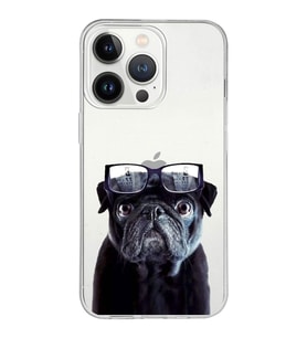 PrintiFy Apple  iPhone 13 Pro ile Uyumlu 1mm Slim Fit Köpek 3 050f Baskılı Şeffaf  Kılıf
