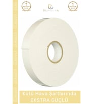 #KöpükBant Güçlü Yapışkanlı 18mm 2 Metre Duvar Tablo Poster Montaj Rulo Çift Taraflı Köpük Bant