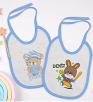 BK Kids Kişiye Özel İsimli 2’li Mavi Mama Önlüğü-3