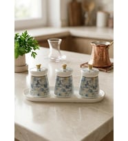 Juvia 3lü Porselen Baharat Takımı - 7 Parça, 150 ML, Küçük Boy Beyaz