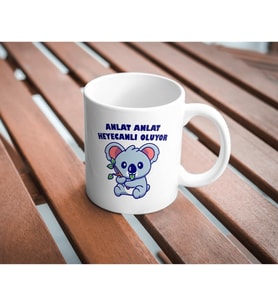 Anlat Anlat Baskılı Sevimli Kupa Bardak Komik Yazılı Hediyelik Çay Kahve Kupası Coffee Mug