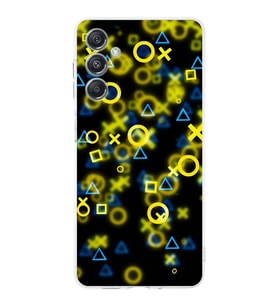 PrintiFy Samsung M34 Uyumlu Kamera Korumalı Semboller Tasarımlı Şeffaf Silikon Kılıf