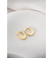 925 Ayar Gümüş Gold Rengi  Sade U Şeklinde Şarnel Küpe