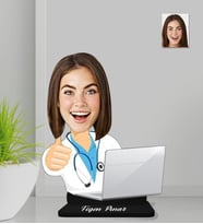 Kişiye Özel Doktor Kadın Ahşap Biblo-4