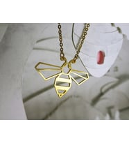 Altın Kaplama Origami Arı Gümüş Kolye