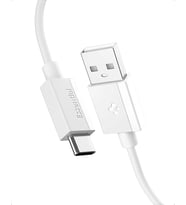 USB-A to USB-C 2 Metre Kablo 60W Güç/Hızlı Şarj / 480 Mbps Data Aktarım Hızı Type-C Ekstra Dayanıklı Beyaz - ACA08716