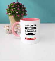 Dünyanın En Yakışıklı Öğretmeni Kupa Bardak Pembe