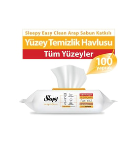 SLEEPY Easy Clean Arap Sabunu Katkılı Yüzey Temizlik Havlusu 100 Yaprak