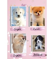 Sevimli köpekler defter seti A4 defter çizgili + kareli + çizgisiz + A5 notebook defter