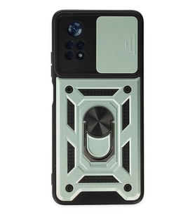 Poco X4 Pro 5G Kılıf Pars Lens Yüzüklü Silikon - Yeşil