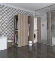 Kenzlife çamaşır-kurutma makinesi dolabı ve giysi dolabı bistami sol crd 180*160*60  banyo (Beyaz)