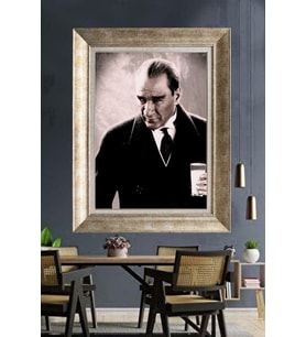 Gümüş Çerçeveli Atatürk Tablo za474