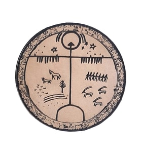 TENGRİ Gök Tanrı - Deri Peç - Arma - Türk Mitolojisi - Leather Patch (Bej)