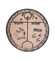 TENGRİ Gök Tanrı - Deri Peç - Arma - Türk Mitolojisi - Leather Patch (Bej)
