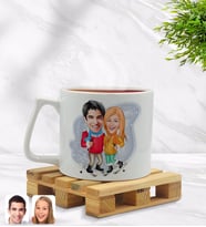 BK Gift Kişiye Özel Sevgililer Karikatürlü Middle Beyaz Kupa Bardak Model 107