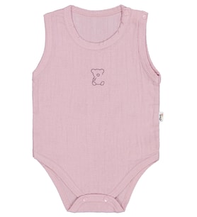 Civil Baby Ayıcık Baskılı 1-18 Ay Çıtçıtlı Badi - Pembe