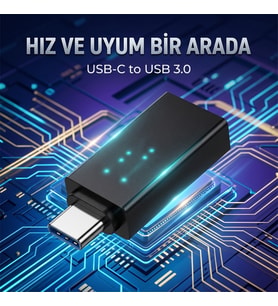 Taşınabilir Mini USB-C - USB 3.0 Çevirici Hızlı Veri Senkronizasyonu İçin Dayanıklı OTG Adaptör.