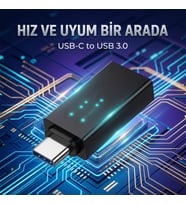 Taşınabilir Mini USB-C - USB 3.0 Çevirici Hızlı Veri Senkronizasyonu İçin Dayanıklı OTG Adaptör.