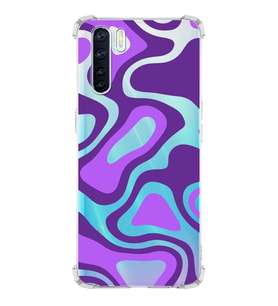 PrintiFy Oppo A91 Uyumlu Köşe Korumalı Renkli Desen Tasarımlı Şeffaf Silikon Kılıf
