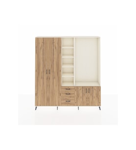 Arges Gardrop 13 Raflı 3 Çekmeceli 4 Kapaklı 220x30x243 Aytaşı-Çam