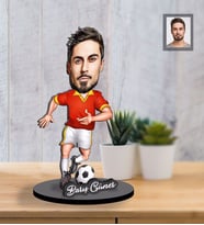 Kişiye Özel Futbolcu Karikatürlü İki Katmanlı Ahşap Biblo Bay-1-Eco