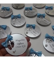Kişiye Özel Pleksi Bebek Magnet Hatıra (Altın)