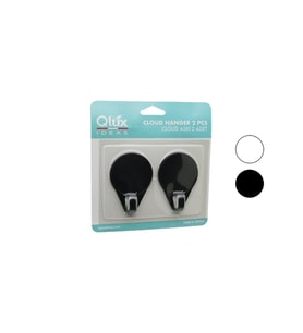 2PCS CLOUD ASKI SİYAH - BEYAZ PLASTİK YAPIŞKANLI MONTAJ (5343)
