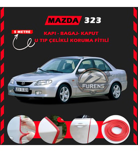 Mazda 323 Oto Araç Kapı Koruma Fitili 5metre Parlak Kırmızı Renk