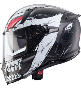 Motosiklet Kaskı Avalon X Punk Full Face Güneş Vizörlü Siyah-Beyaz Kask