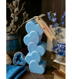 Mumelia Candles Kalp Kalbe Form - Doğal Soya Dekoratif Mum - Açık Mavi