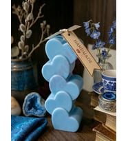 Mumelia Candles Kalp Kalbe Form - Doğal Soya Dekoratif Mum - Açık Mavi