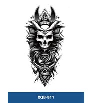 XQB-811 ORTA BOY KURUKAFA ETNİK DESEN GEÇİCİ DÖVME-TATTO
