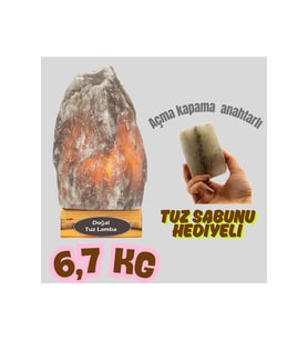 Doğal Çankırı Kaya Tuz Lambası, 6-7 Kg, Sağlıklı ve Estetik Aydınlatma (Krem)