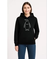 Nihilist Penguen Özel Tasarım Oversize Kapüşonlu Sweatshirt - Siyah