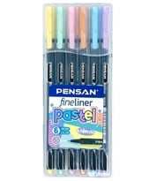 Pensan Fineliner 0.4 Mm Ince Uçlu Keçeli Kalem Pastel Renkler 6 Lı (Karışık)