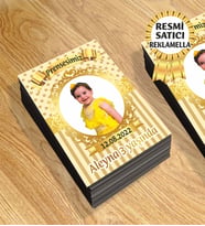 5 Temalı Kişiye Özel Resimli Doğum Günü Magneti  8x6 Cm 10 Adet (Gold)
