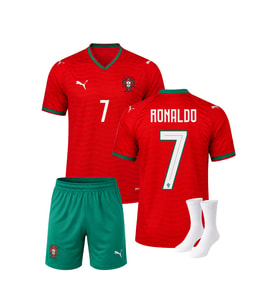RONALDO PORTEKİZ 2026 DÜNYA KUPASI KIRMIZI 3'LÜ ÇOÇUK FUTBOL FORMA SETİ(FORMA,ŞORT VE ÇORAP)