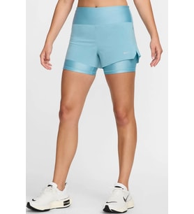 Nike Dri Fit Swift 3in 2N1 Short Kadın Reflektörlü 3 Cepli Taytlı Şort Mavi