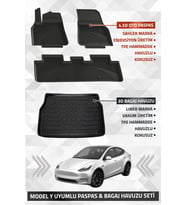 Tesla Model Y 2020-2024 Uyumlu SAHLER 4.5D Premium Havuzlu Oto Paspas ve LİNER Marka 3D Bagaj Havuzu - Model Y