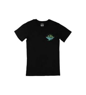 Wild Life World Cep Logo Tasarımlı Siyah Tişört