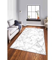 Silver Prizma Kaymaz Tabanlı Makinede Yıkanabilir Halı RV027 - 100 x 160 cm