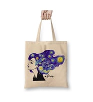 Alive Vincent Van Gogh Bez Çanta Uzun Saplı Alışveriş Çantası Plaj Çantası (Beyaz)