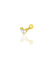 Gümüş altın yaldızlı zirkon iki taşlı Tragus helix Piercing küpe SGTL12197GOLD